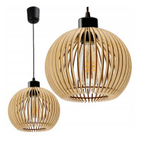 BERGE Drevená stropná závesná lampa 1xE27 KULA Luca Vysokokvalitná