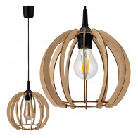 BERGE DREVENÁ STROPNÁ ZÁVESNÁ LAMPA 1xE27 LED + KLIP Vysoká kvalita