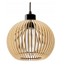 BERGE Drevená stropná závesná lampa 1xE27 KULA Luca Vysokokvalitná