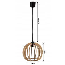 BERGE DREVENÁ STROPNÁ ZÁVESNÁ LAMPA 1xE27 LED + KLIP Vysoká kvalita