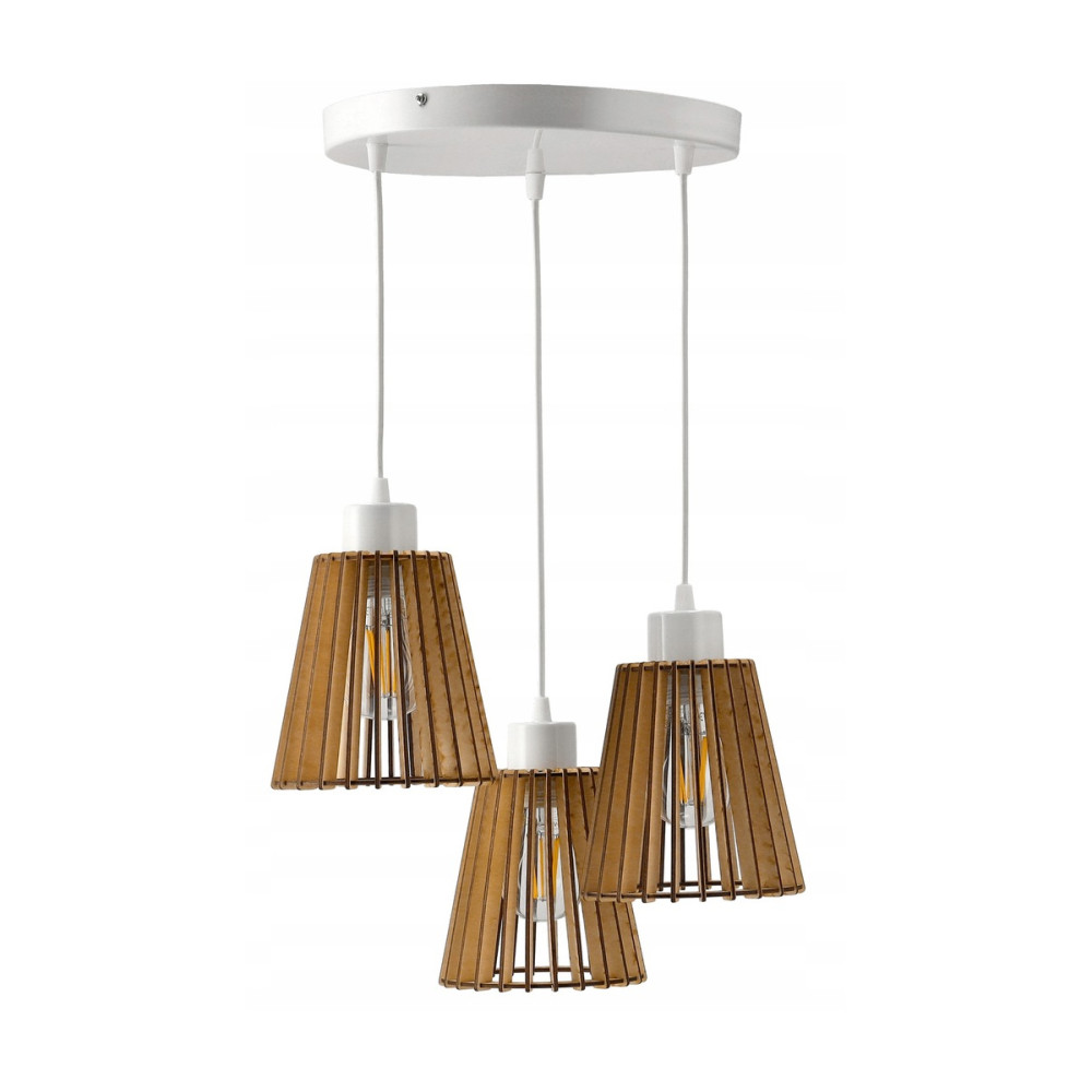 BERGE Drevená závesná stropná lampa E27