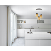 BERGE Drevená závesná stropná lampa, nástenná lampa, 3xE27, kovová do obývačky