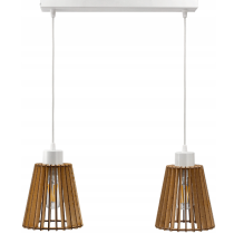 BERGE Drevený LED luster stropný závesný lampa E27