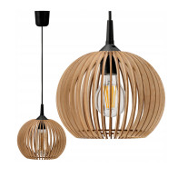 BERGE LED STROPNÁ ZÁVESNÁ LAMPA, DREVENÁ, 1xE27 + KLIP PRE JEDNODUCHÚ MONTÁŽ
