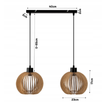 BERGE LED stropná závesná lampa s nastaviteľnou atmosférou 2xE27 do kuchyne a obývačky