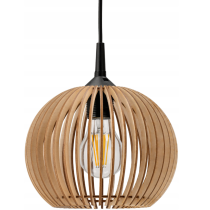 BERGE LED STROPNÁ ZÁVESNÁ LAMPA, DREVENÁ, 1xE27 + KLIP PRE JEDNODUCHÚ MONTÁŽ