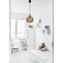 BERGE LED STROPNÁ ZÁVESNÁ LAMPA, DREVENÁ, 1xE27 + KLIP PRE JEDNODUCHÚ MONTÁŽ