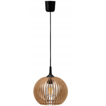 BERGE LED STROPNÁ ZÁVESNÁ LAMPA, DREVENÁ, 1xE27 + KLIP PRE JEDNODUCHÚ MONTÁŽ