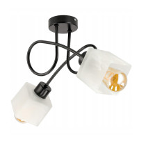 BERGE LED stropná závesná lampa, Loft, 2xE27, mliečne sklenené tienidlo