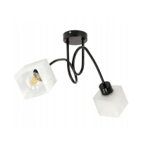 BERGE LED stropná závesná lampa, Loft, 2xE27, mliečne sklenené tienidlo