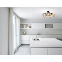 BERGE LED STROPNÉ SVIETIDLO LOFT 5XE27 DREVENÉ Kužeľ