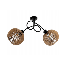 BERGE Stropná lampa LOFT WRAPPED 2XE27 WOODEN