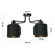 BERGE Závesná lampa DRON 4xE27 GOLD ABBEY