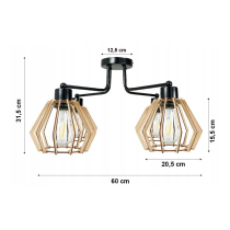 BERGE Závesná lampa DRON 4xE27 WOOD DIAMOND