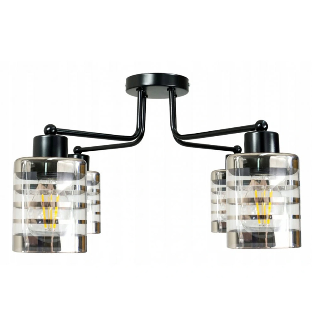 BERGE Závesná lampa DRONE 4xE27 - SKLENENÁ KOCKA