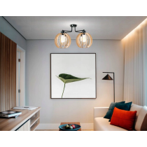 BERGE Závesná lampa DRONE 4xE27 - DREVENÁ GUĽA 2