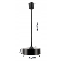 BERGE Závěsné stropní svítidlo / lustr LED E27, nastavitelné 0–100 cm, hliníkové stínidlo
