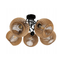 BERGE Drevená LED stropná lampa na zavesenie 5xE27 pre krásnu a priestrannú miestnosť