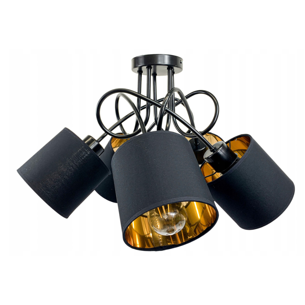 BERGE LOFT LED STROPNÁ ZÁVESNÁ LAMPA 5X ZLATÉ TIENIDLO