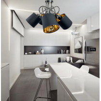 BERGE LOFT LED STROPNÁ ZÁVESNÁ LAMPA 5X ZLATÉ TIENIDLO