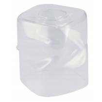 BERGE Sklenené tienidlo pre stropnú stolovú lampu, valcované štvorcové, priehľadné