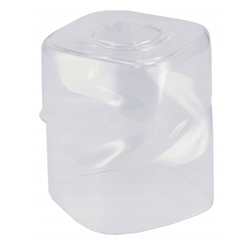 BERGE Sklenené tienidlo pre stropnú stolovú lampu, valcované štvorcové, priehľadné