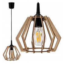 BERGE Závesné stropné LED svietidlo, drevené, s háčikom