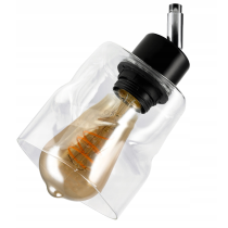 BERGE Sklenené tienidlo pre stropnú stolovú lampu, valcované štvorcové, priehľadné