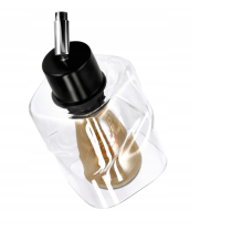 BERGE Sklenené tienidlo pre stropnú stolovú lampu, valcované štvorcové, priehľadné