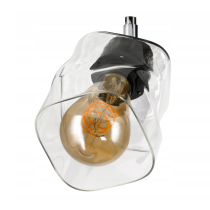 BERGE Sklenené tienidlo pre stropnú stolovú lampu, valcované štvorcové, priehľadné