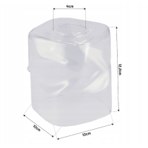 BERGE Sklenené tienidlo pre stropnú stolovú lampu, valcované štvorcové, priehľadné