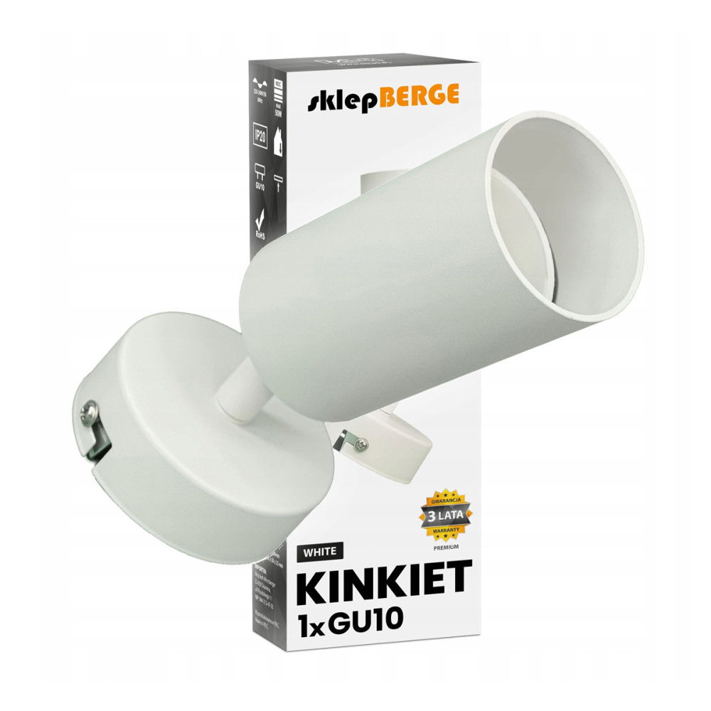 BERGE LED halogénová nástenná lampa 1xGU10 biela bodová