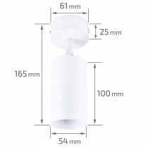 BERGE LED halogénová nástenná lampa 1xGU10 biela bodová