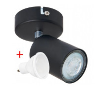 BERGE Stropné LED svietidlo VIKI 1x GU10 čierne + 1x LED žiarovka