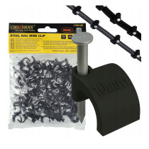 BERGE Držiaky káblov na girlandy s klincami 10 mm, 100 kusov, čierne