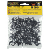 CROWNMAN Držiaky káblov na girlandy s klincami 10 mm, 100 kusov, čierne