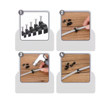 BERGE Držiaky káblov na girlandy s klincami 10 mm, 100 kusov, čierne