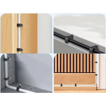 BERGE Držiaky káblov na girlandy s klincami 12 mm, 100 kusov, čierne