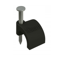 BERGE Držiaky káblov na girlandy s klincami 10 mm, 100 kusov, čierne