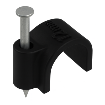 BERGE Držiaky káblov na girlandy s klincami 12 mm, 100 kusov, čierne