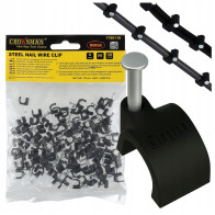 BERGE Háčiky na káblové girlandy s 6 mm klincami, 100 kusov, čierne