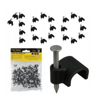 BERGE Háčiky na káblové girlandy s 6 mm klincami, 100 kusov, čierne