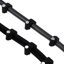 BERGE Držiaky káblov na girlandy s klincami 12 mm, 100 kusov, čierne