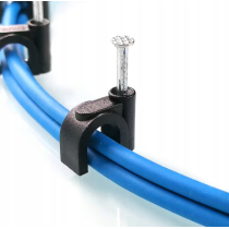 BERGE Háčiky na káblové girlandy s 6 mm klincami, 100 kusov, čierne