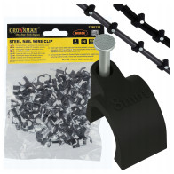 BERGE Háčiky na káblové girlandy s 8 mm klincami, 100 kusov, čierne