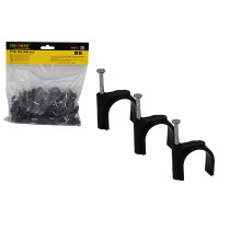 BERGE Háčiky na káblové girlandy s 8 mm klincami, 100 kusov, čierne