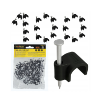 BERGE Háčiky na káblové girlandy s 8 mm klincami, 100 kusov, čierne