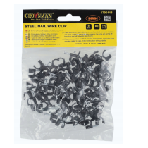 CROWNMAN Háčiky na káblové girlandy s 8 mm klincami, 100 kusov, čierne