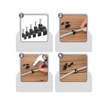 BERGE Háčiky na káblové girlandy so 4 mm klincami, 100 kusov, čierne