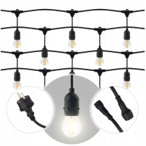 BERGE ZÁHRADNÁ SVETELNÁ REŤAZ 10m 10xE27 Sada s LED žiarovkami IP44